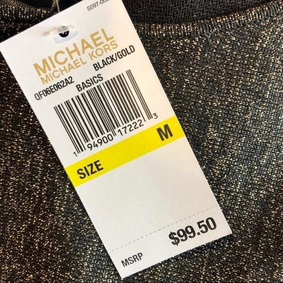 NWT Michael Kors gold black metallic sweater M - Picture 7 of 10